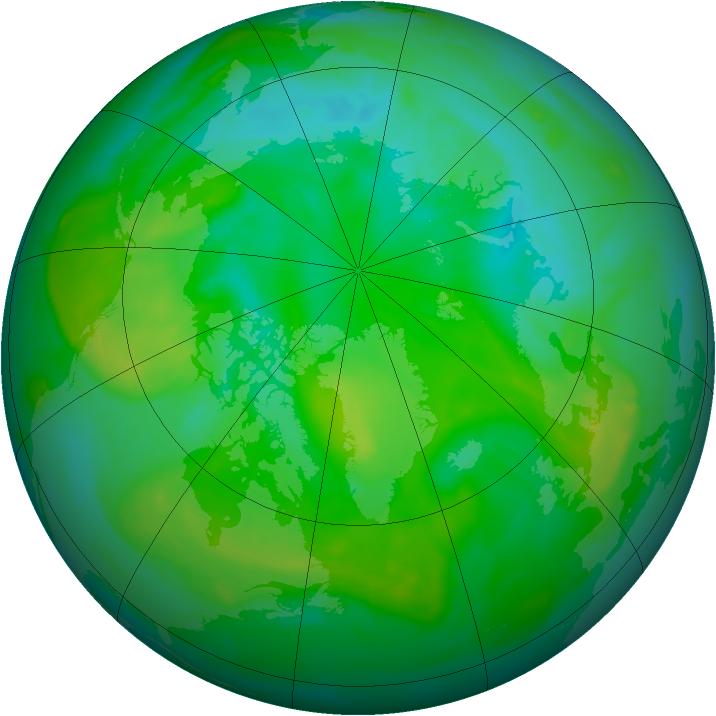 Arctic ozone map for 21 July 2008